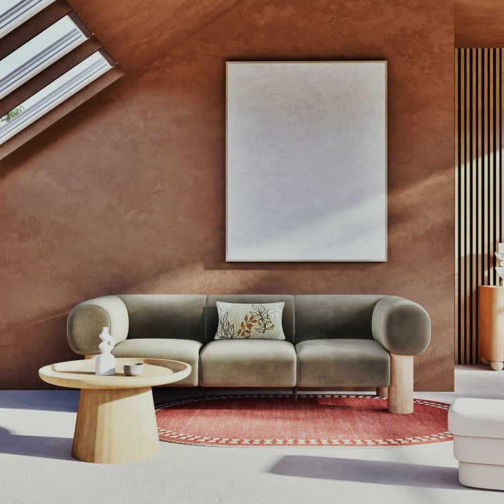 Maisons Du Monde Malaya - Mesa Baja Redonda De Madera De Mango Macizo