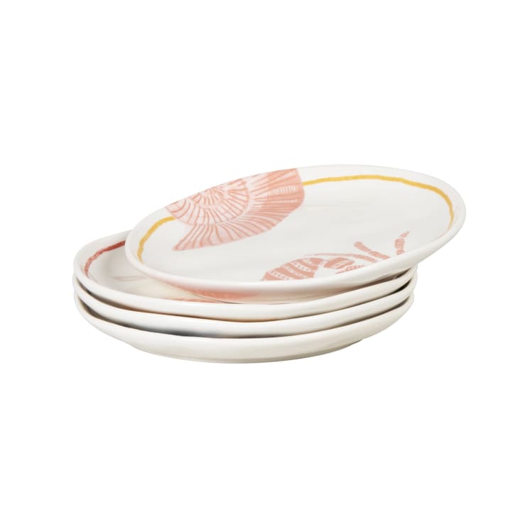 Maisons du Monde Malo - Set de 4 platos para tapas de gres con langosta y cangrejo