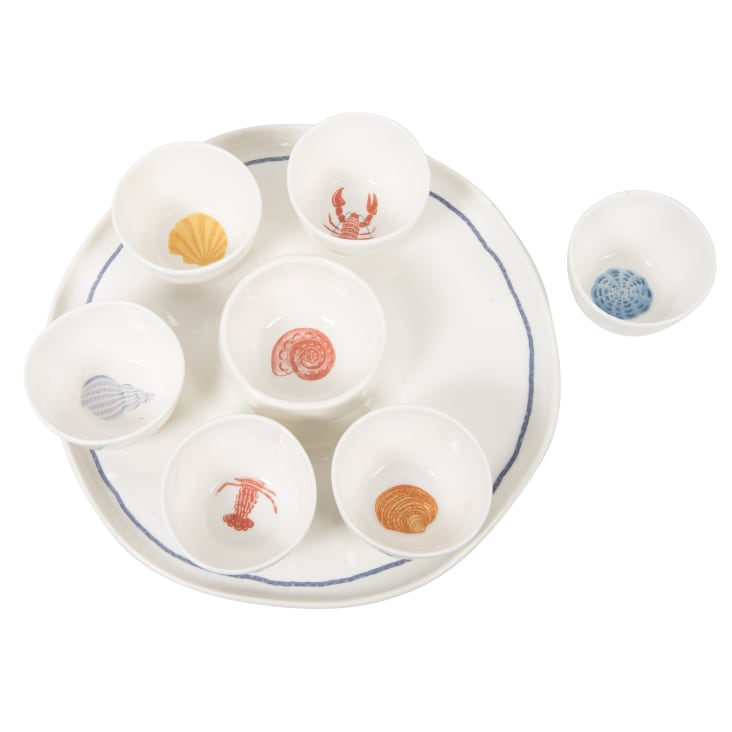 Maisons Du Monde Malo - Set De 7 Cuencos Y Bandeja De Cerámica Multicolor