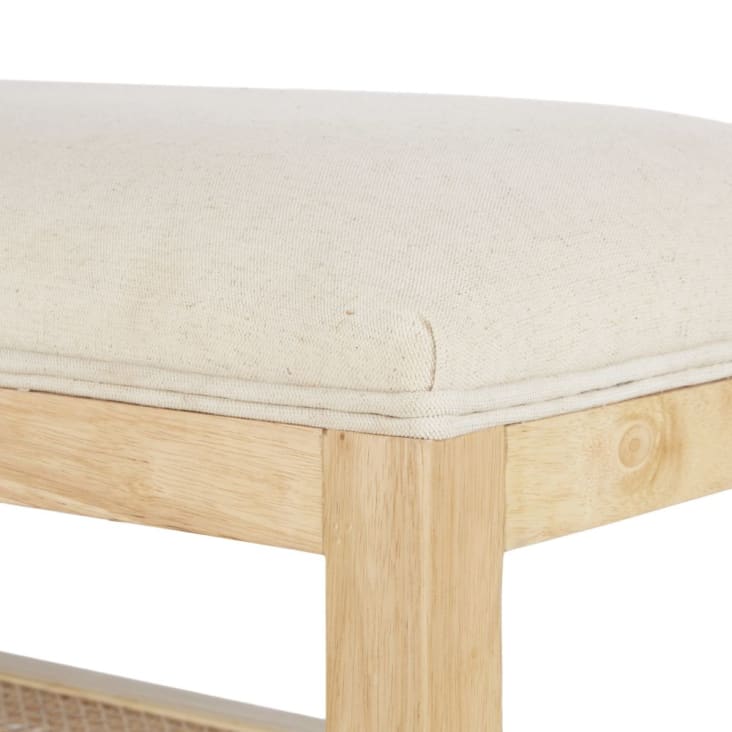 Maisons Du Monde MALORINE - Banco De Madera De Hevea Con Rejilla De Ratán