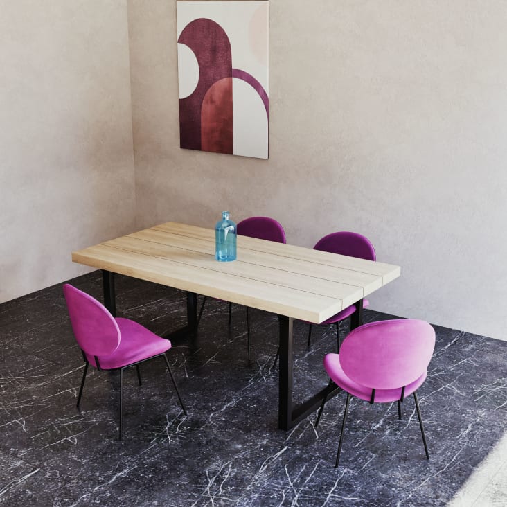 Maisons Du Monde Malouine - Mesa De Comedor Con Vigas De Roble Macizo Para 6/8 Personas L.180