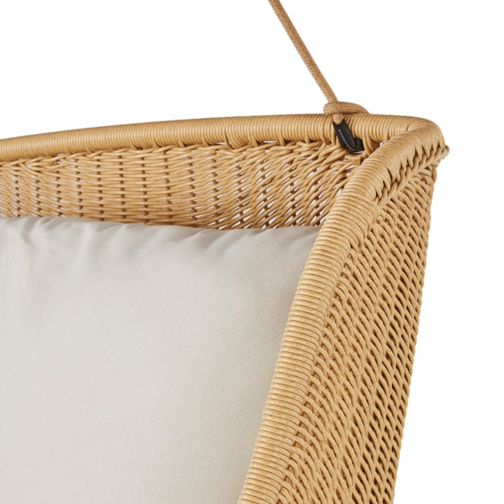 Maisons Du Monde Malva - Sillón Colgante De Exterior De Resina Y Cojín Blanco