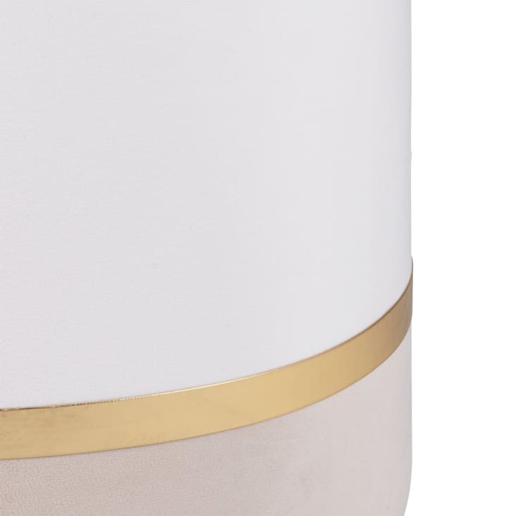 Maisons Du Monde MANDURIAN - Puf Redondo De Terciopelo Crudo Y Dorado