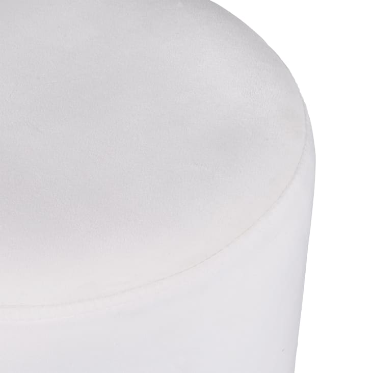 Maisons Du Monde MANDURIAN - Puf Redondo De Terciopelo Crudo Y Dorado