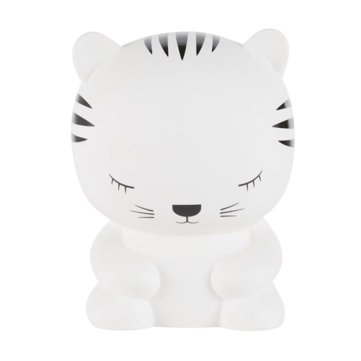 Maisons du Monde MANI - Lámpara de cerámica blanca y negra en forma de tigre Alt. 14