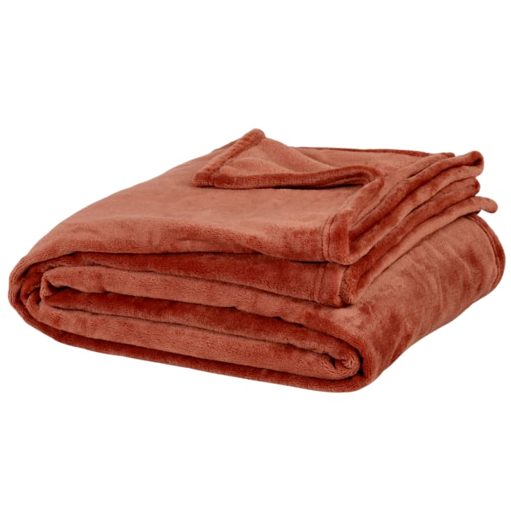 Maisons du Monde Manta brillantes de poliéster reciclado naranja 230 x 150