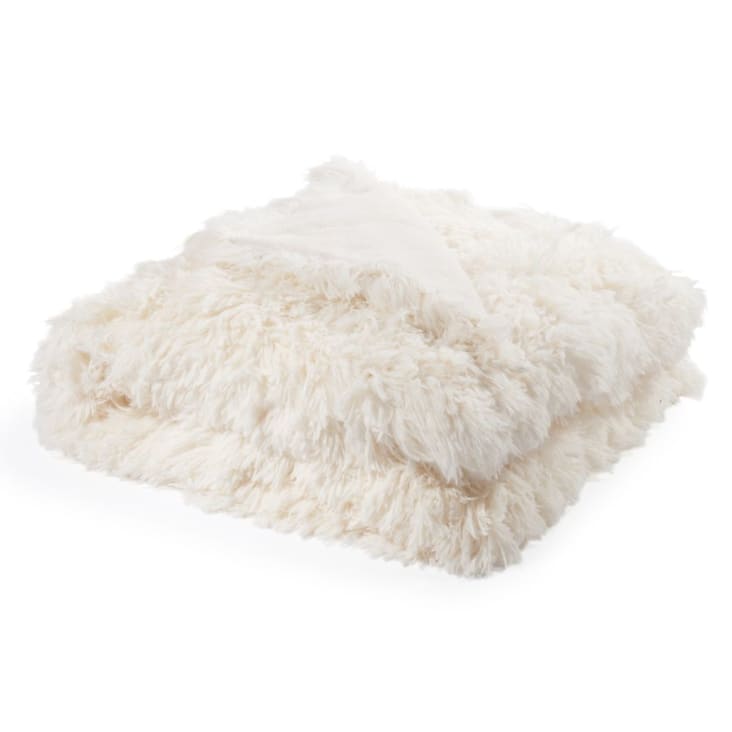 Maisons du Monde Manta de imitación de piel blanca 130x170