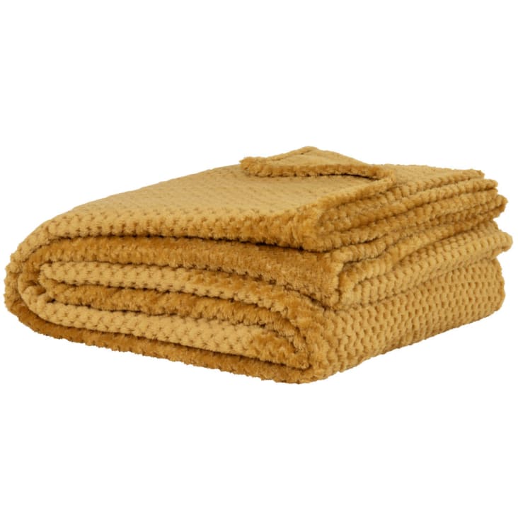 Maisons du Monde Manta polar amarilla mostaza 150x230