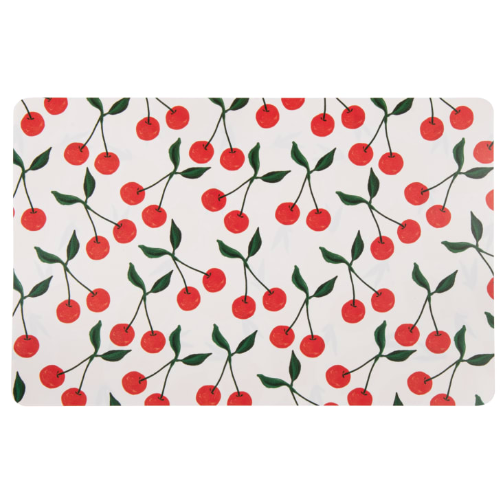 Maisons Du Monde Mantel Individual Reversible Con Limones Amarillos Y Cerezas Rojas