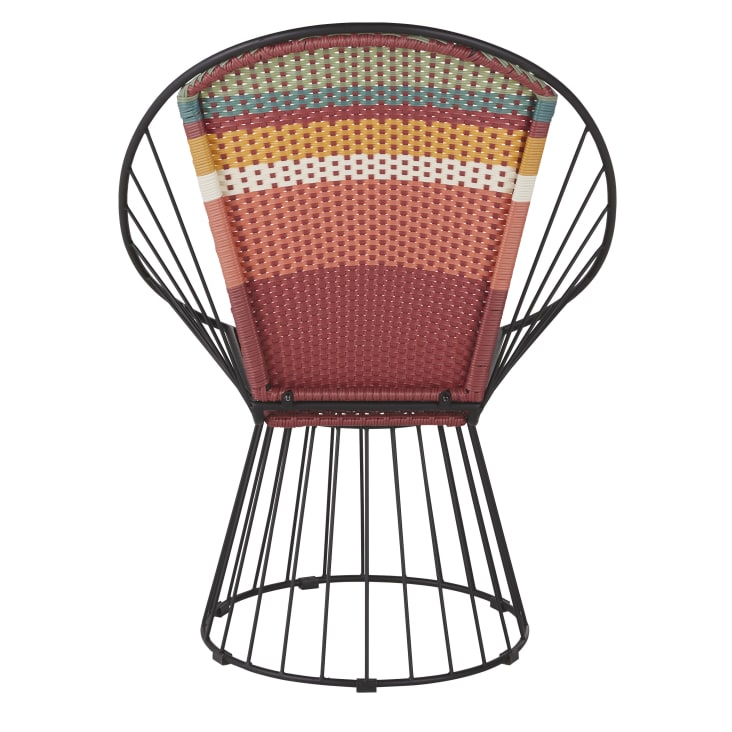 Maisons Du Monde Marambaia - Sillón De Jardín De Resina Trenzada Multicolor Y Hierro Negro