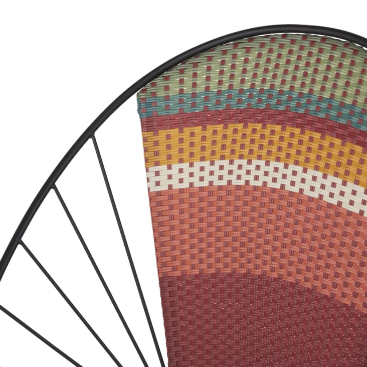 Maisons Du Monde Marambaia - Sillón De Jardín De Resina Trenzada Multicolor Y Hierro Negro