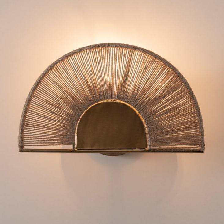 Maisons Du Monde Marbella - Aplique De Alambre Yute Y Metal Dorado