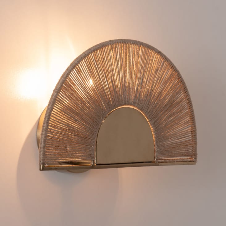 Maisons Du Monde Marbella - Aplique De Alambre Yute Y Metal Dorado