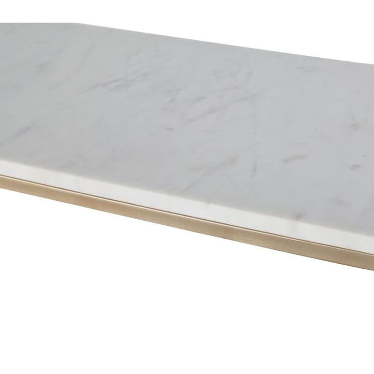 Maisons Du Monde Marble - Consola De Mármol Blanco Y Metal Color Latón