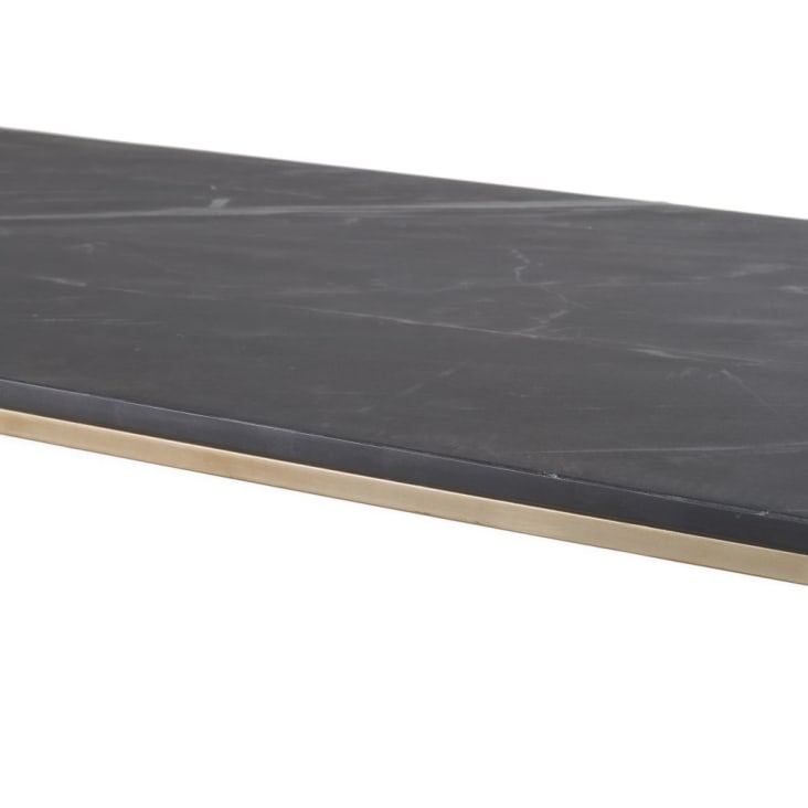 Maisons Du Monde Marble - Consola De Mármol Negro Y Metal En Color Latón