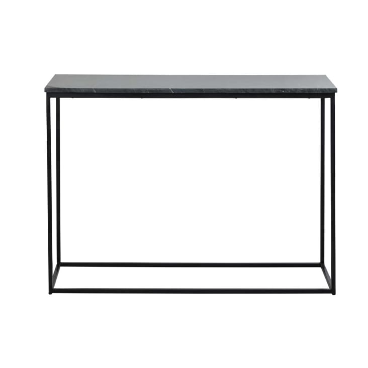 Maisons du Monde Marble - Consola de mármol y metal negro