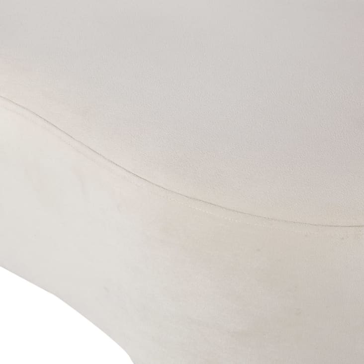 Maisons Du Monde MARCELLIN - Banco De Terciopelo Gris Claro Y Metal Negro