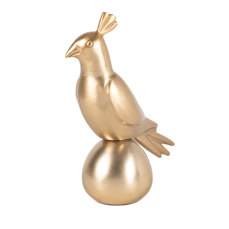 Maisons du Monde Marcus - Estatuilla de loro de aluminio dorado Alt. 21 cm