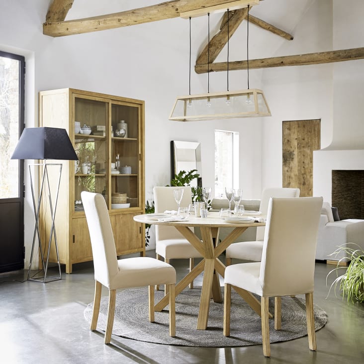 Maisons Du Monde Margaux - Funda De Silla De Algodón Reciclado Beige Mastic Compatible Con La Silla MARGAUX