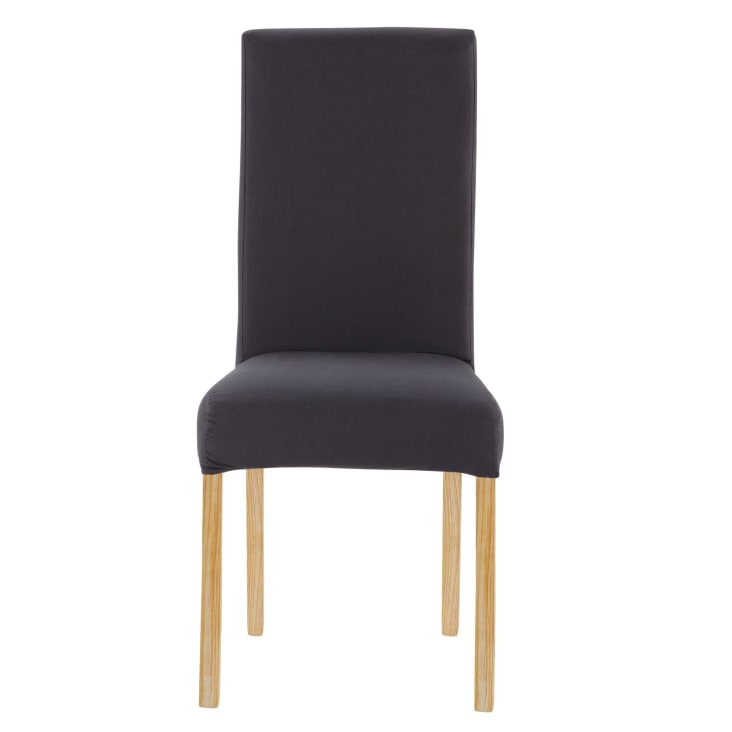 Maisons Du Monde Margaux - Funda De Silla De Algodón Reciclado Gris Antracita Compatible Con La Silla MARGAUX