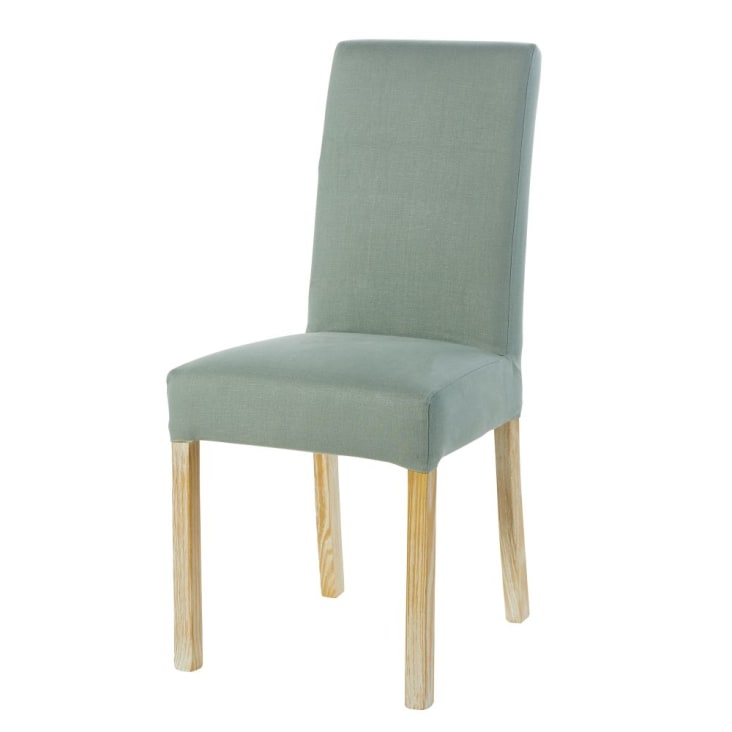 Maisons du Monde MARGAUX - Funda de silla de lino lavado verde jade compatible con la silla MARGAUX