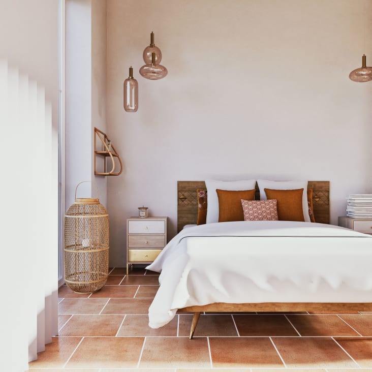 Maisons Du Monde MARGUETI - Cajonera Pequeña Con 3 Cajones Marrón Blanco Y Dorado