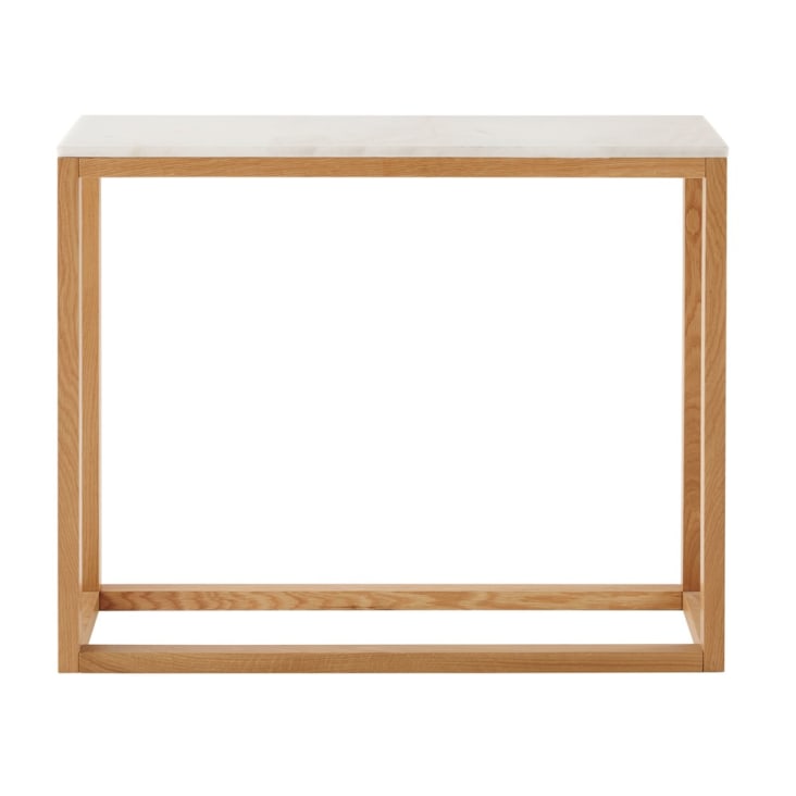 Maisons du Monde Marlow - Consola de mármol blanca y roble macizo