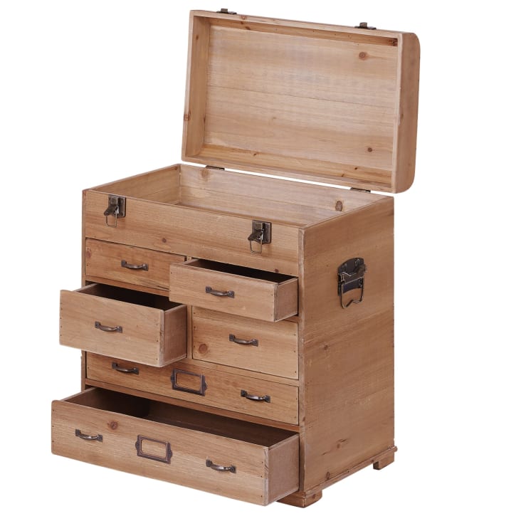 Maisons Du Monde MARTIGUES - Pequeño Mueble Baúl Con 6 Cajones De Abeto