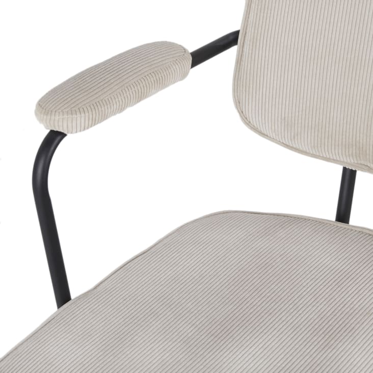 Maisons Du Monde Matheo - Silla De Oficina De Terciopelo Beige Giratoria