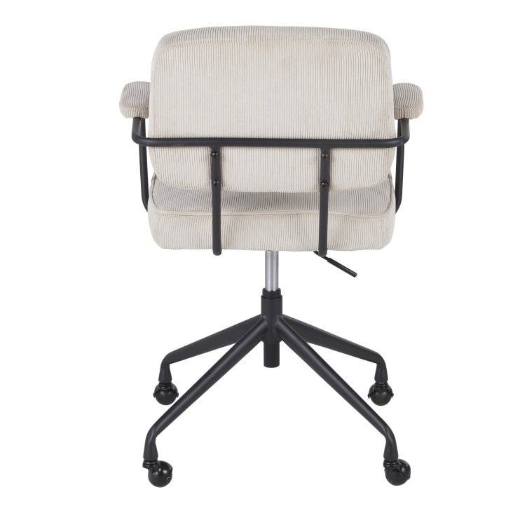 Maisons Du Monde Matheo - Silla De Oficina De Terciopelo Beige Giratoria