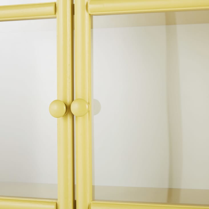 Maisons Du Monde MATHILDA - Estantería De Pared Amarilla Con 2 Puertas De Acrílico