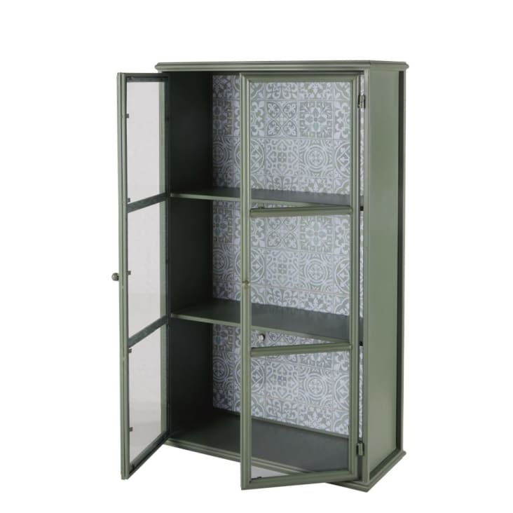 Maisons Du Monde MATHILDA - Vitrina De 2 Puertas De Metal Verde Claro