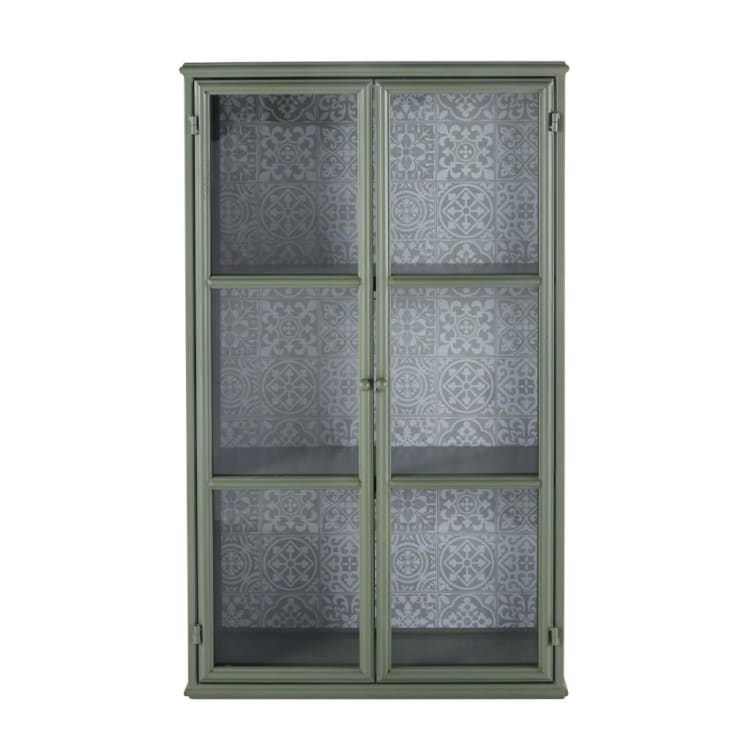 Maisons du Monde MATHILDA - Vitrina de 2 puertas de metal verde claro