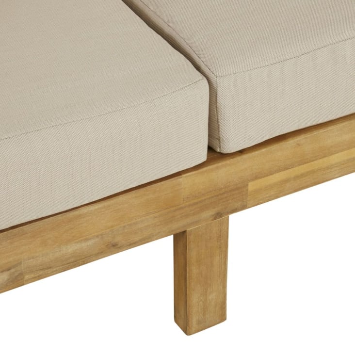 Maisons Du Monde Maupiti - Cama Con Dosel De Exterior De Resina Trenzada Y Tela Marrón Claro