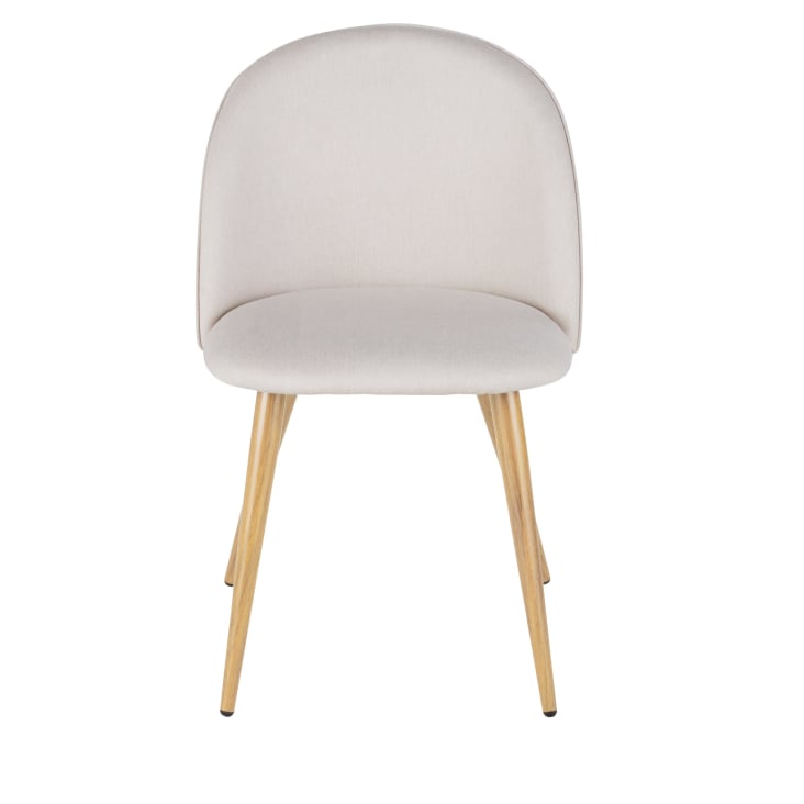 Maisons Du Monde Mauricette - Silla De Comedor De Acero Y Tela Beige Reciclada