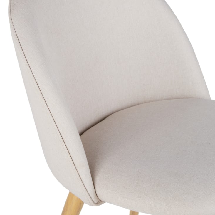 Maisons Du Monde Mauricette - Silla De Comedor De Acero Y Tela Beige Reciclada