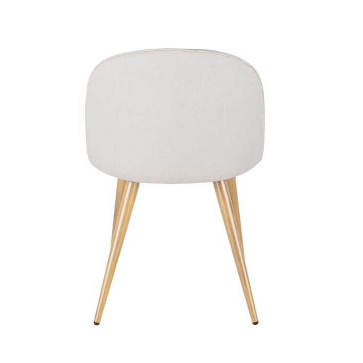 Maisons Du Monde Mauricette - Silla De Comedor De Acero Y Tela Beige Reciclada