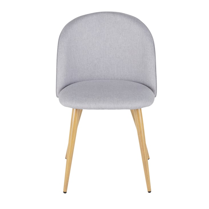 Maisons Du Monde Mauricette - Silla De Comedor De Tela Gris Claro Reciclada