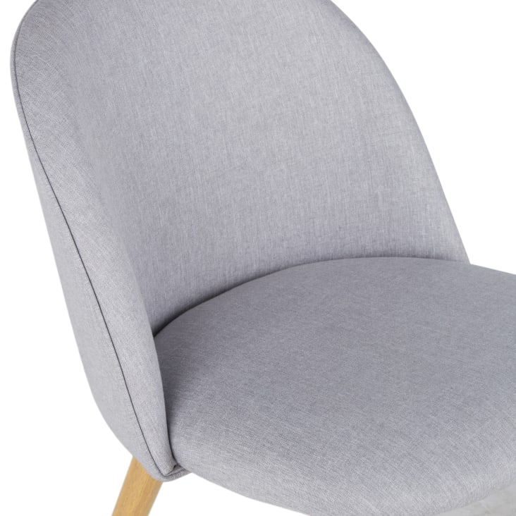 Maisons Du Monde Mauricette - Silla De Comedor De Tela Gris Claro Reciclada