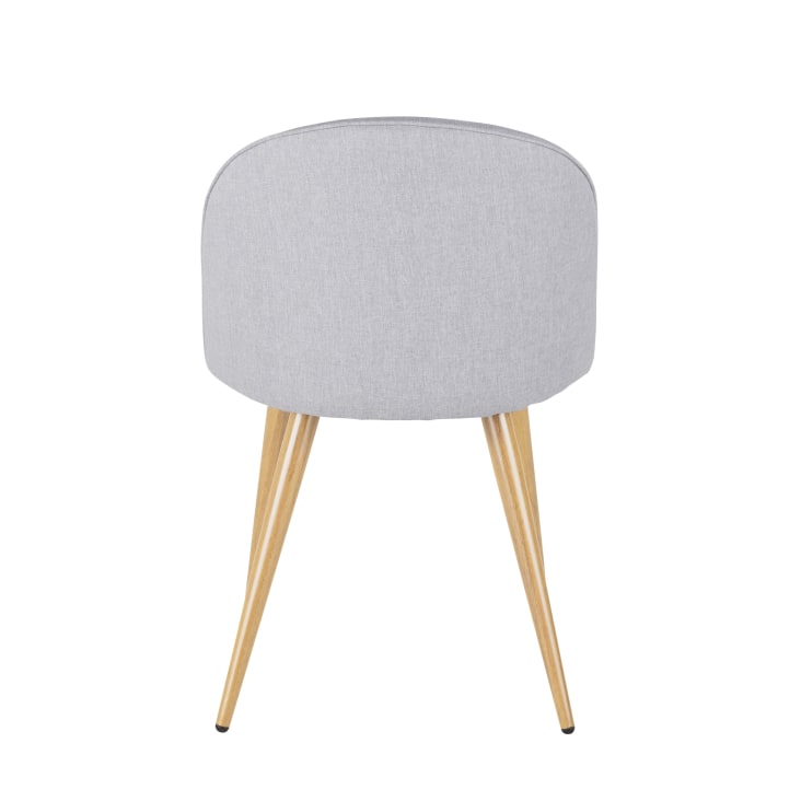 Maisons Du Monde Mauricette - Silla De Comedor De Tela Gris Claro Reciclada