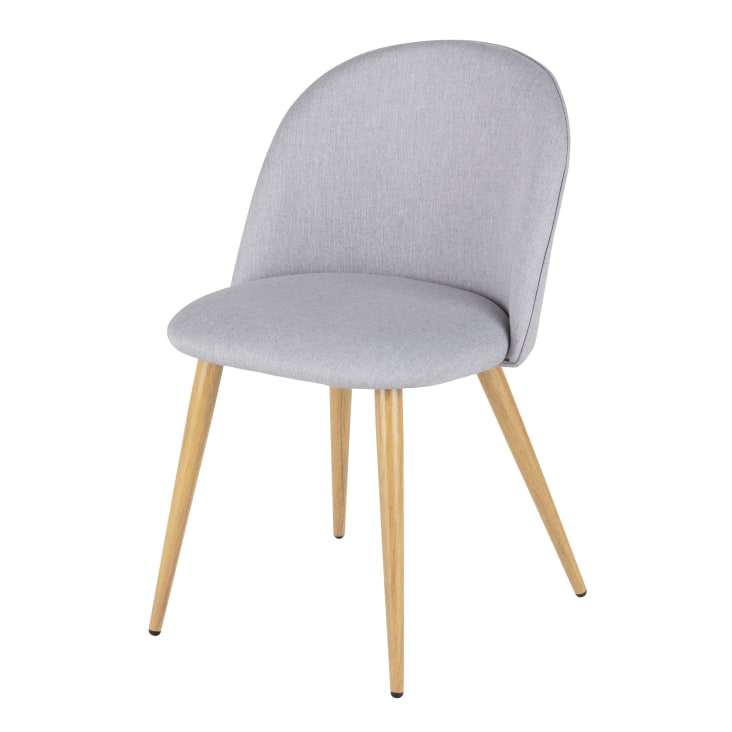 Maisons du Monde Mauricette - Silla de comedor de tela gris claro reciclada