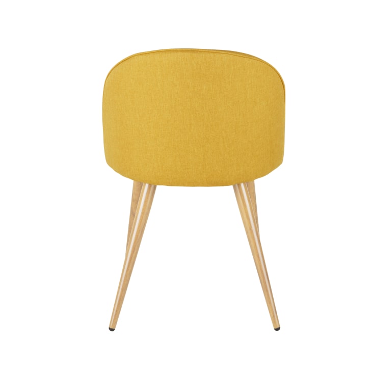 Maisons Du Monde Mauricette - Silla De Comedor Vintage De Acero Y Tela Reciclada Color Ocre