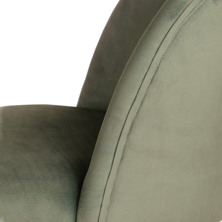 Maisons Du Monde Mauricette - Silla De Escritorio Ajustable En Altura De De Terciopelo Verde Con Ruedas