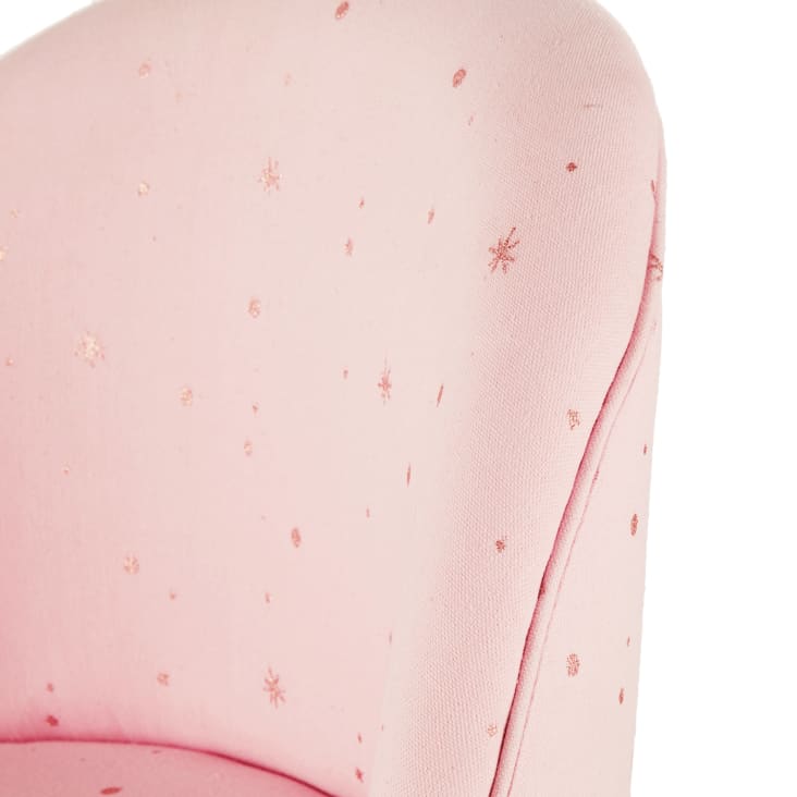 Maisons Du Monde Mauricette - Silla De Escritorio Infantil Regulable Con Ruedas En Latón Y Rosa