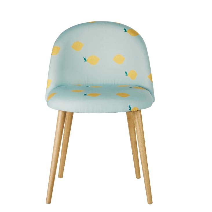 Maisons Du Monde Mauricette - Silla Infantil Vintage Azul Con Limones