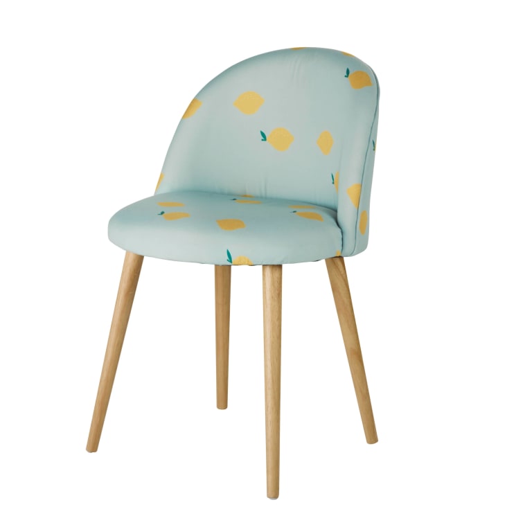 Maisons du Monde Mauricette - Silla infantil vintage azul con limones
