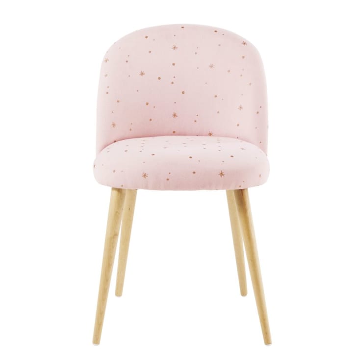 Maisons Du Monde Mauricette - Silla Vintage Rosa Con Estrellas Doradas
