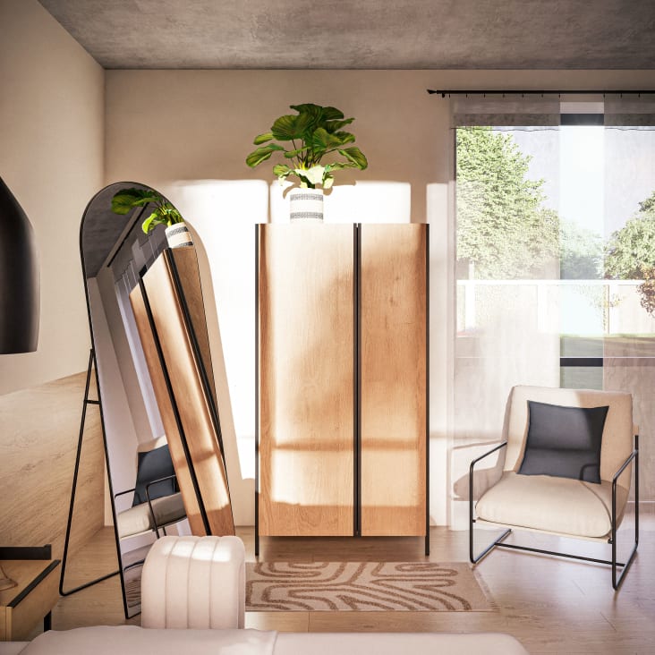 Maisons Du Monde MAXANDRE - Espejo De Arco Grande De Pie Negro 80x200