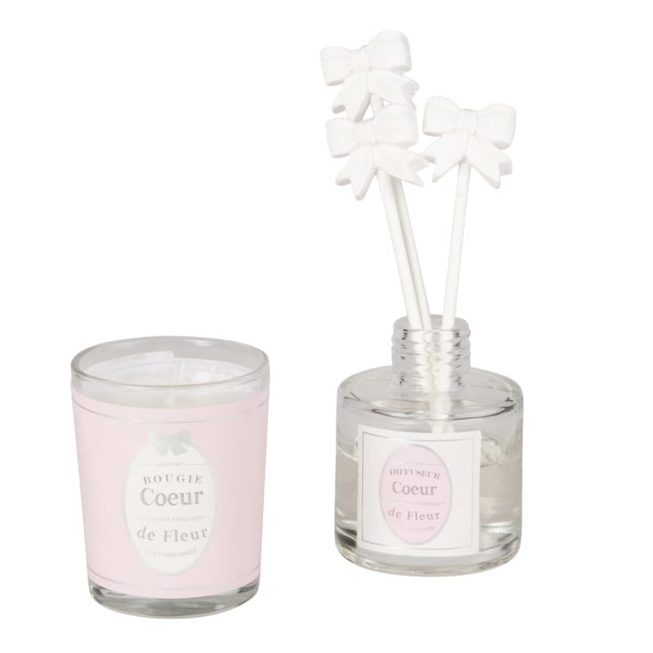Maisons Du Monde Medaillon - Juego De Vela Perfumada 50g Y Difusor De Perfume Corazón De Flor 30ml