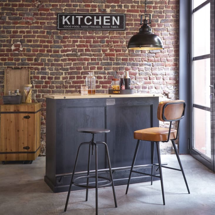 Maisons Du Monde MEDY - Minibar Con 2 Cajones Y Botellero Con Ruedas